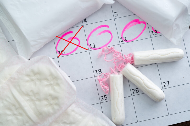 Kalender der viser sidste menstruations første dag