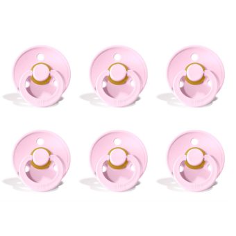 Pakke med 6 Baby Pink sutter fra Bibs Colour
