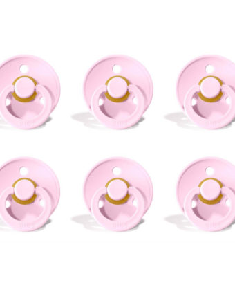 Pakke med 6 Baby Pink sutter fra Bibs Colour