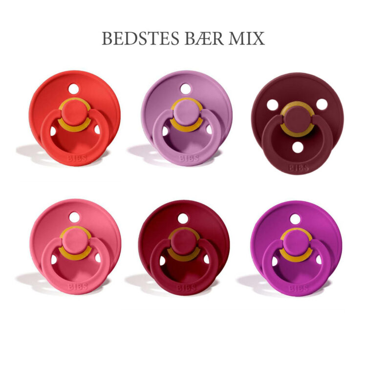 Bibs Colour 6 stk Bedstes Bær Mix – latex sutter i str. 2
