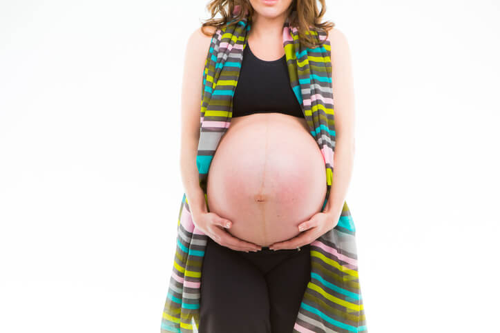 Gravid med tvillinger - stor mave