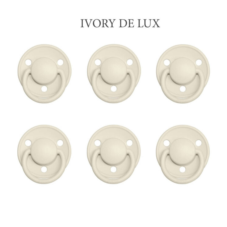 Bibs DE LUX Ivory, 6 latex sutter i str. 2