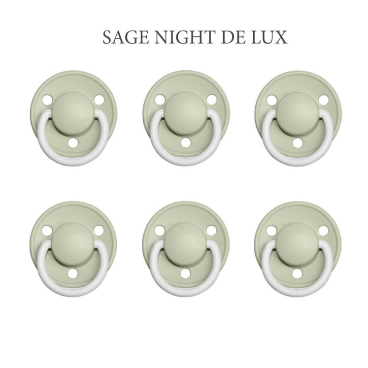 Bibs DE LUX Sage NIGHT, 6 latex sutter i str. 2