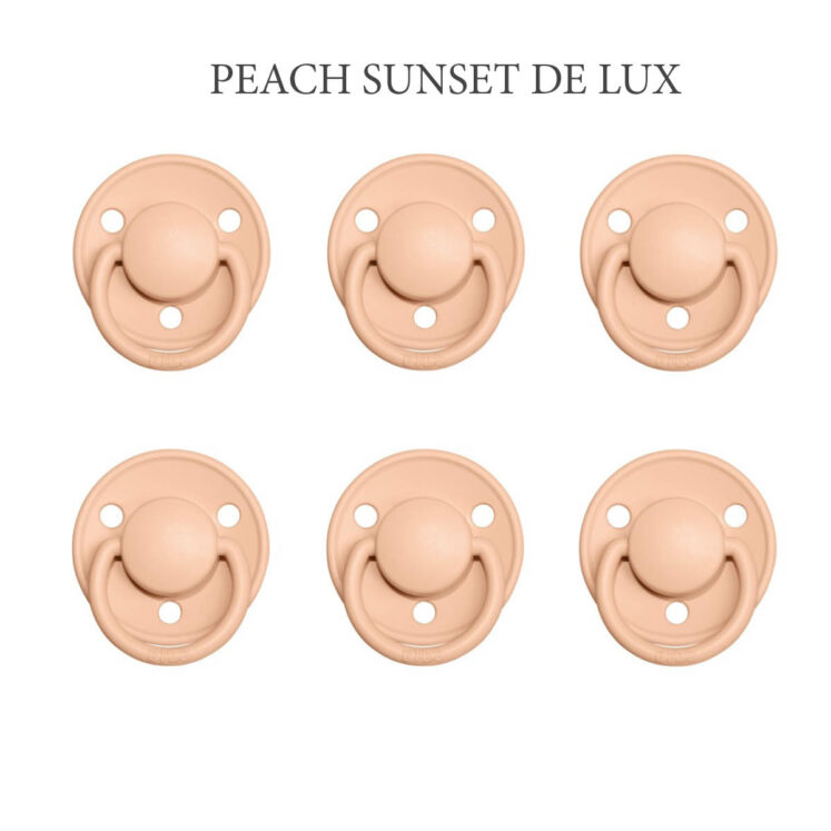 Bibs DE LUX Peach Sunset, 6 latex sutter i str. 2