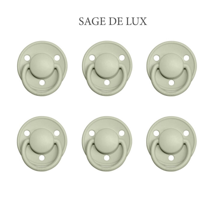 Bibs DE LUX Sage, 6 latex sutter i str. 2
