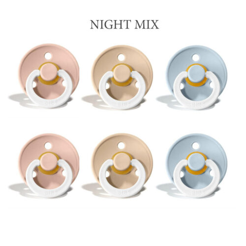 Bibs Colour -NIGHT Mix 5 med 2 Blush, 2 vanilla og 2 Baby Blue i st. 2