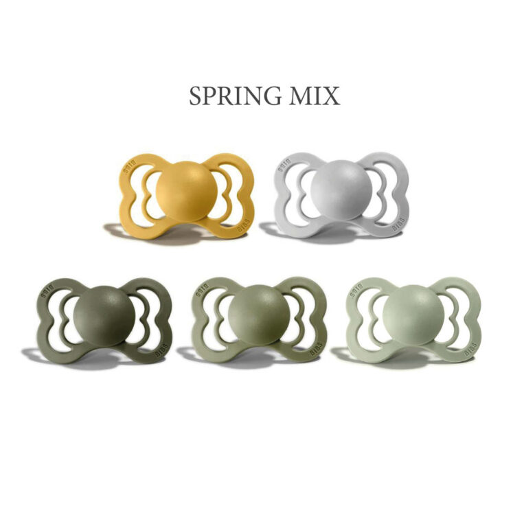 Bibs SUPREME 5 stk Spring Mix sutter i silikone st. 2
