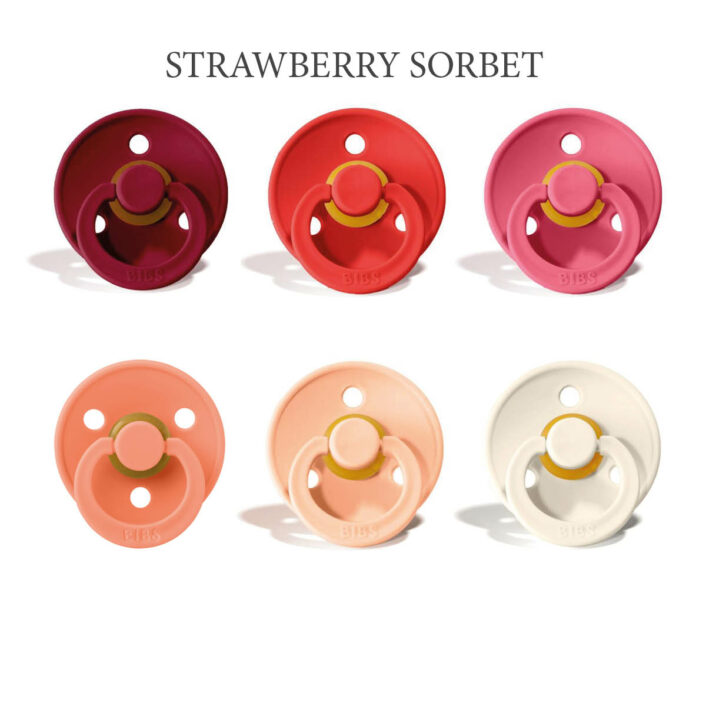 Bibs Colour 6 stk Strawberry Sorbet Mix – latex sutter i str. 2