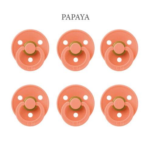 Bibs Colour Papaya (NY FARVE), 6 latex sutter i str. 2