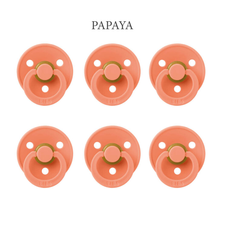 Bibs Colour Papaya (NY FARVE), 6 latex sutter i str. 2