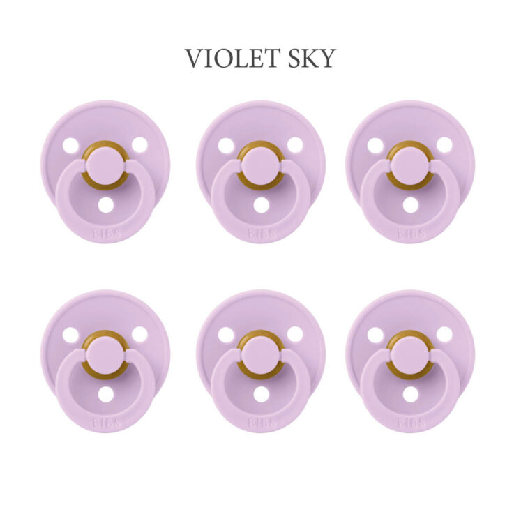 Bibs Colour Violet Sky (NY FARVE), 6 latex sutter i str. 2