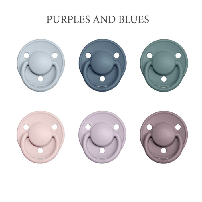 Bibs DE LUX 6 stk. Purples and Blues – latex sutter i str. 2