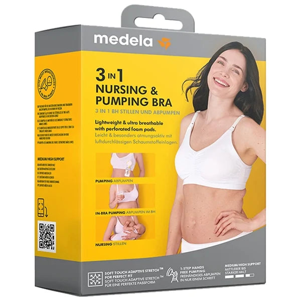 Medela Pumpebh og ammeBH 3 i 1, Hvid - SUPER smart hvis du pumper meget