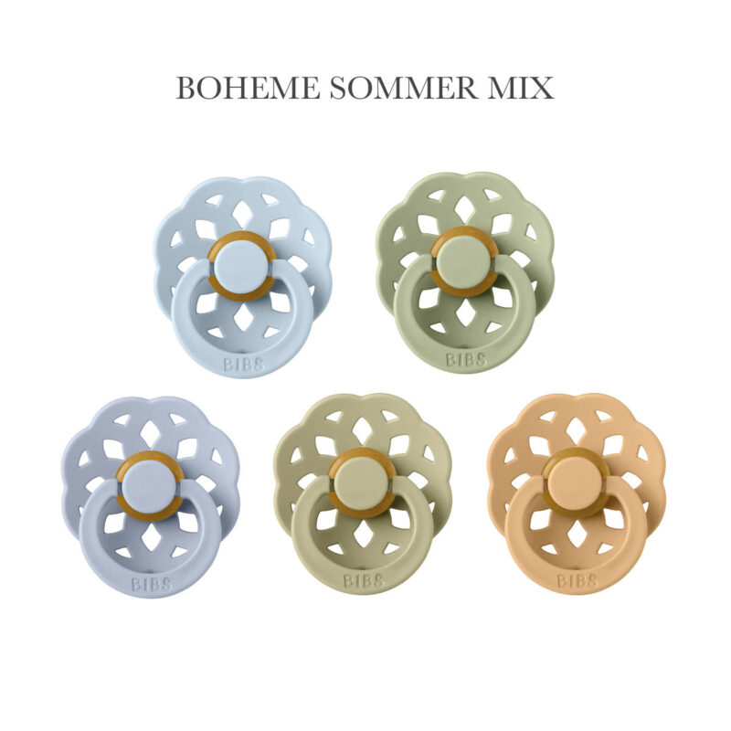 Bibs Boheme - Sommer Mix, 5 runde sutter latex str. 2