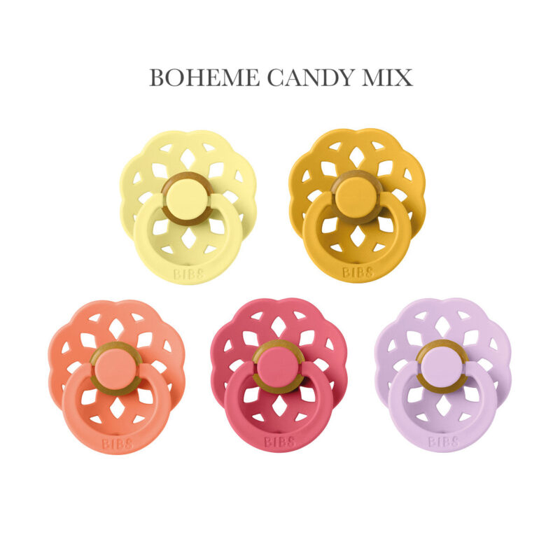 Bibs Boheme - Candy Mix, 5 runde sutter i latex str. 2