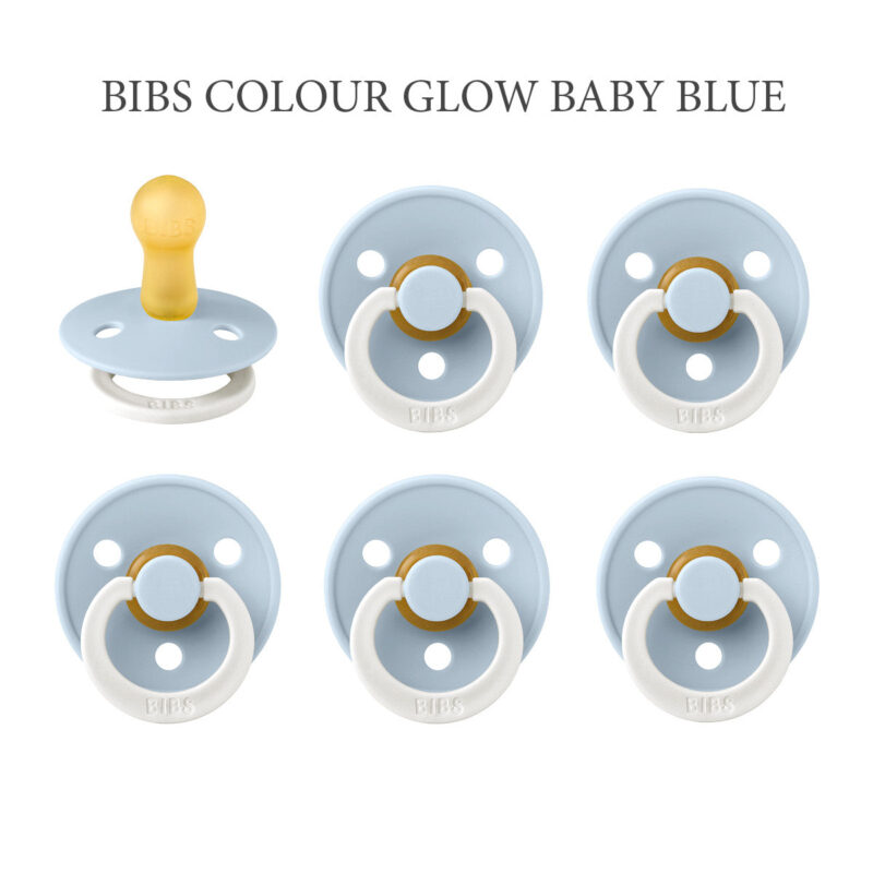 BIBS Colour Baby Blue NIGHT, rund sut latex str. 2