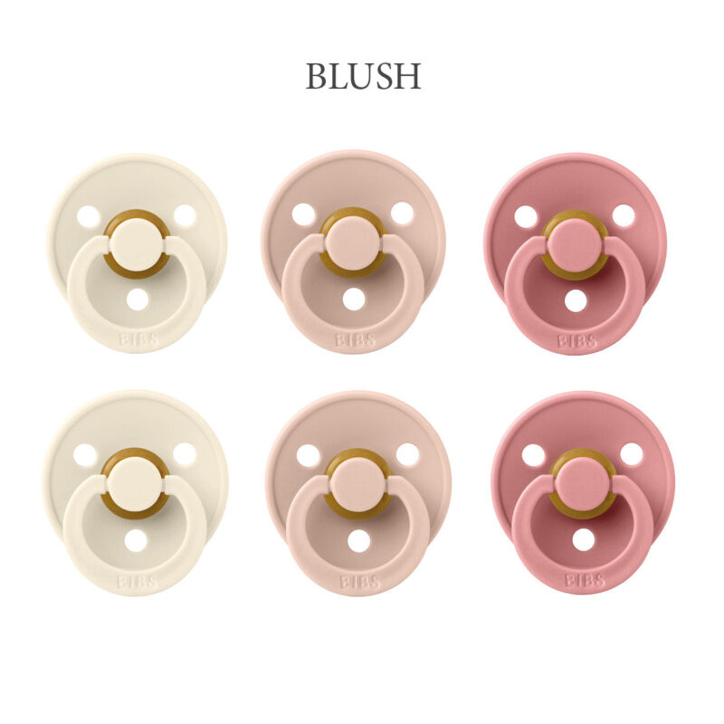 Bibs Colour - Blush Mix, 6 runde sutter i latex str. 2