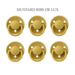 Bibs De Lux Mustard, 6 runde sutter latex str. 2