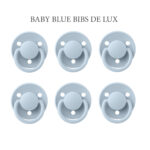 Bibs De Lux Baby Blue, 6 runde sutter latex str. 2