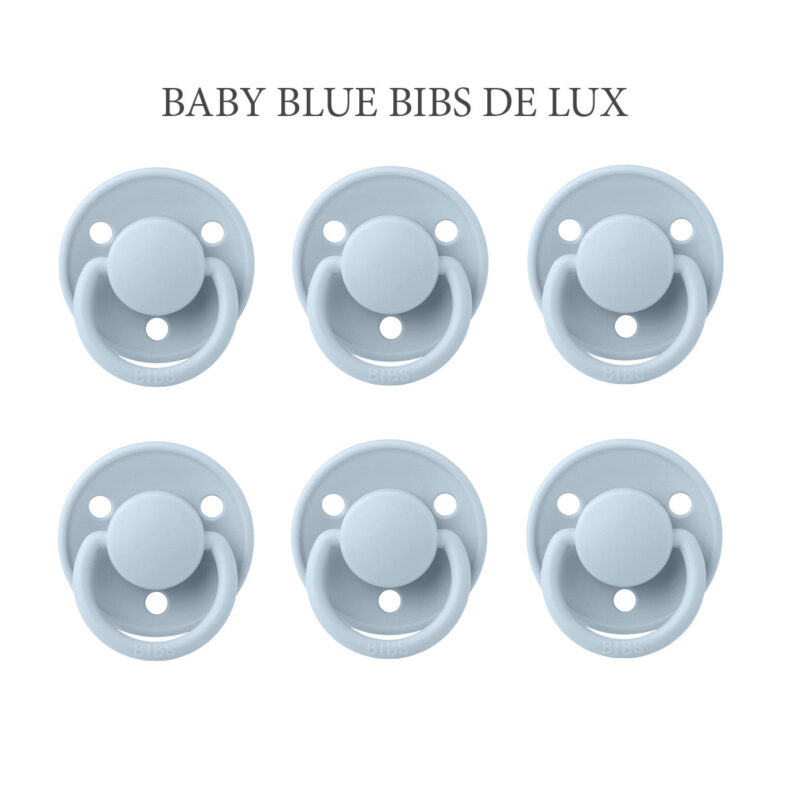 Bibs De Lux Baby Blue, 6 runde sutter latex str. 2