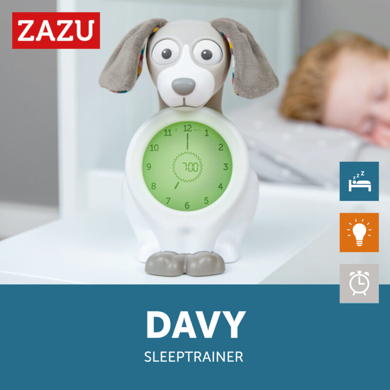 Zazu Søvntræner, natlampe og ur, Davy the Dog