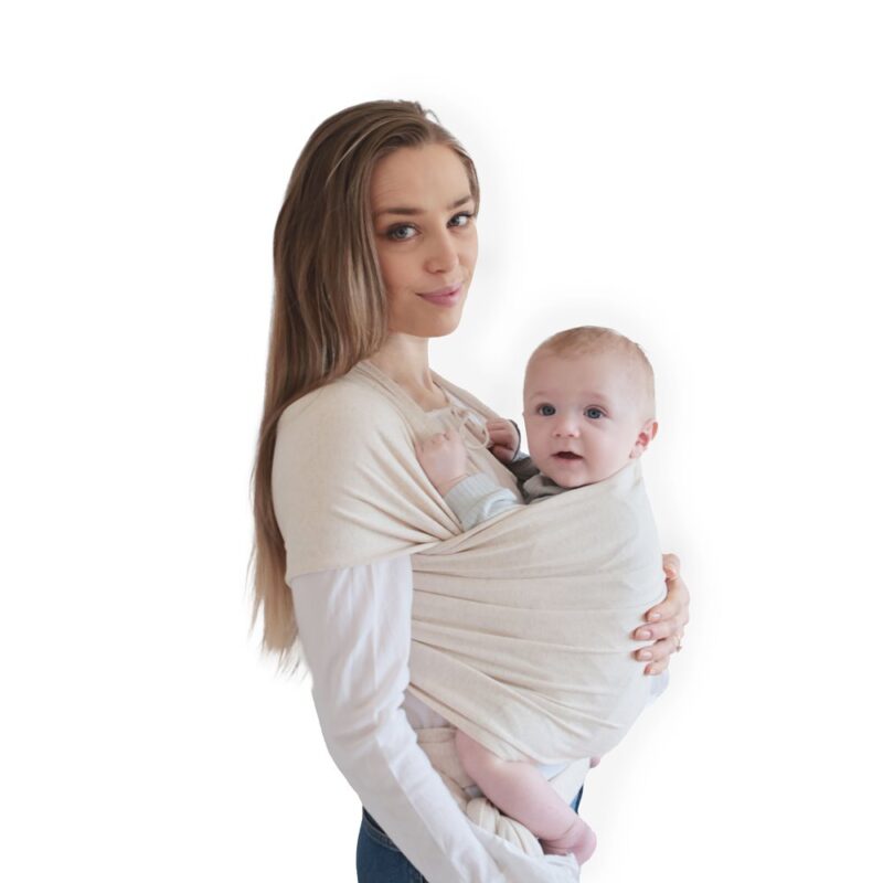 Mushie Strækvikle, Baby Carrier Wrap i Beige Melange