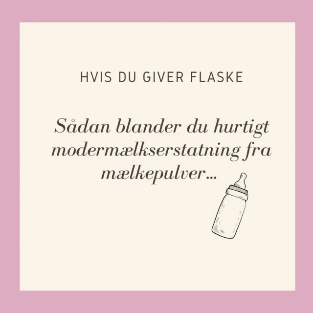 Hvis du giver din baby flaske, kan du give MME fra brikker eller “blande den selv”. 🍼🍼

Det er billigere at blande selv. Her er, hvordan du hurtigst laver modermælkserstatning til din baby fra kogt vand og mælkepulver.

Hvis du giver flasken, så tjek vores flaskebog ud. Den er både for dig, der ammer og har brug for at give en flaske engang imellem, og til dig, der udelukkende giver flaske - med MME eller MM.

#flasketilbaby #flaskebaby #sutteflaske